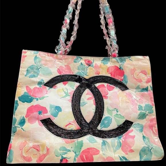 Chanel Coated Canvas Floral Tote Bag - Picture 1 of 5